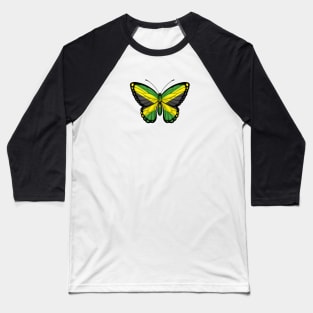 Jamaican Flag Butterfly Baseball T-Shirt